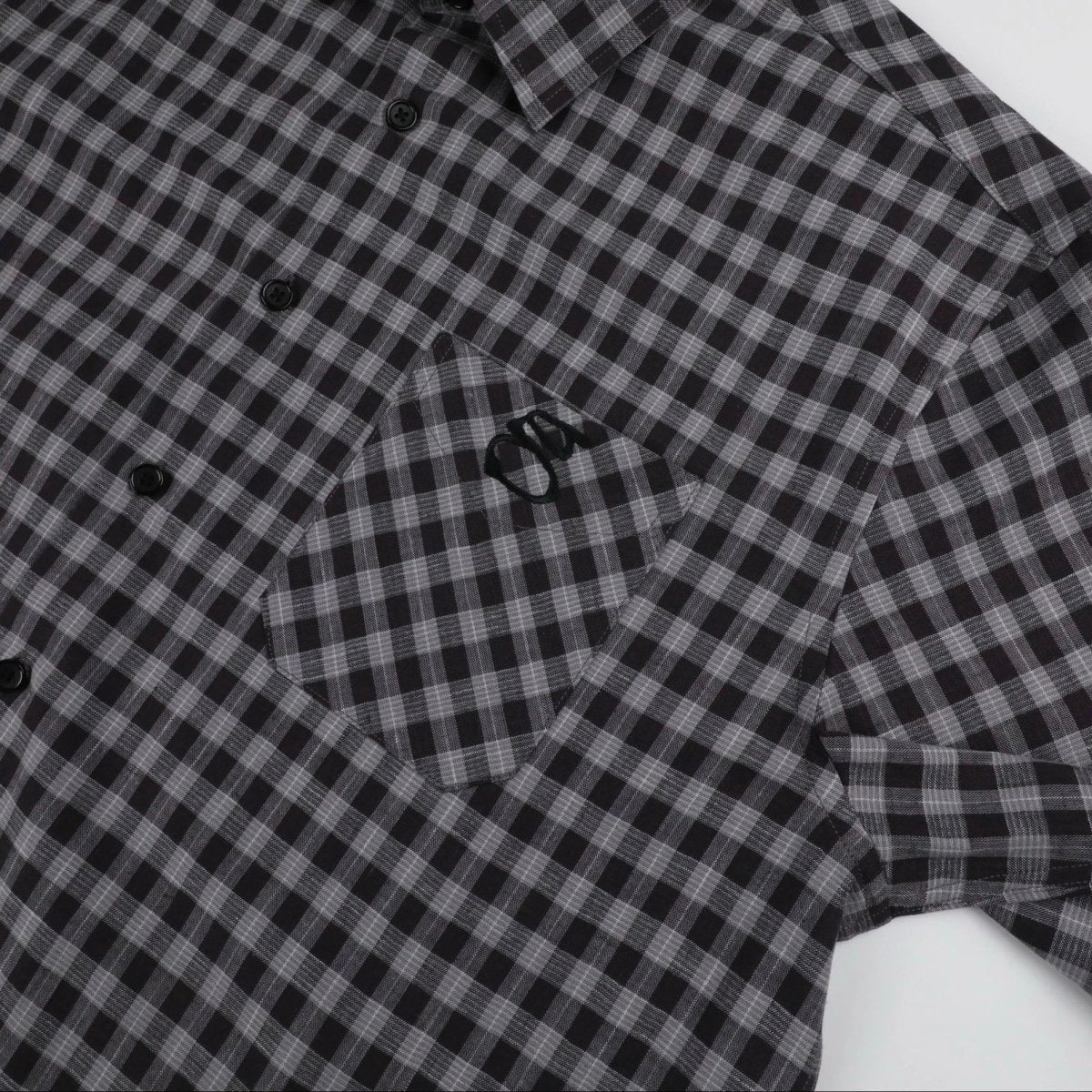 Goodnews First Button Up Shirt in Black/Gray - Goodnews Skateshop