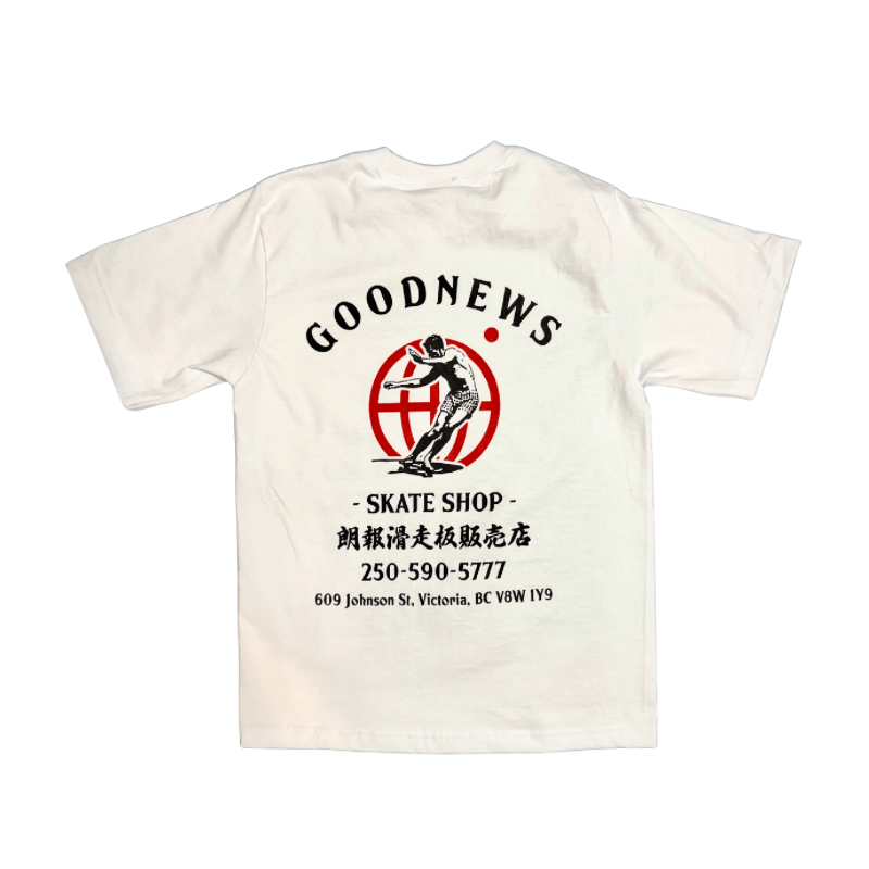 Goodnews Kanji Re - Issue Premium T-Shirt in White - Goodnews Skateshop