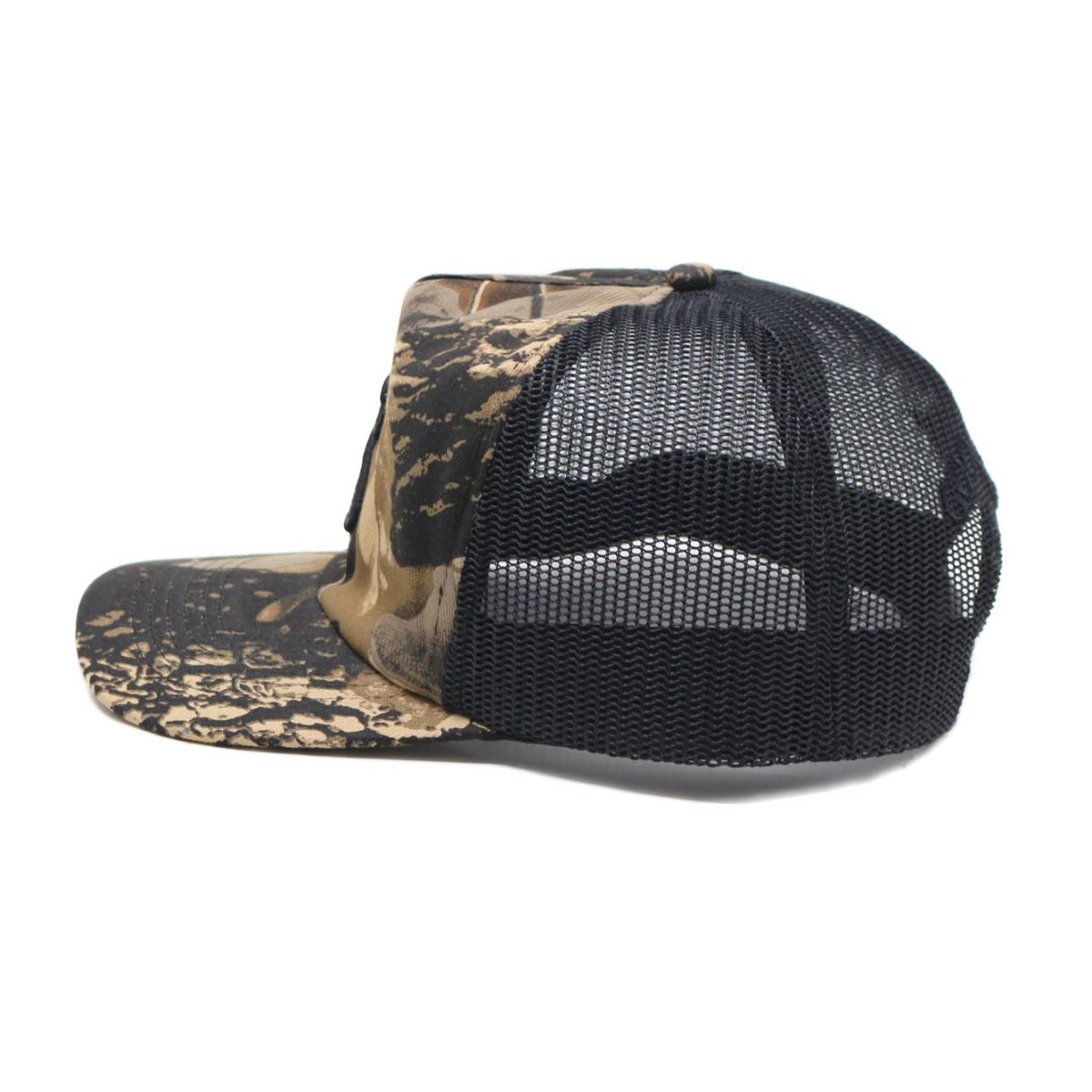 Goodnews New G 5 Panel Trucker Cap in Forest Camo/Black - Goodnews Skateshop