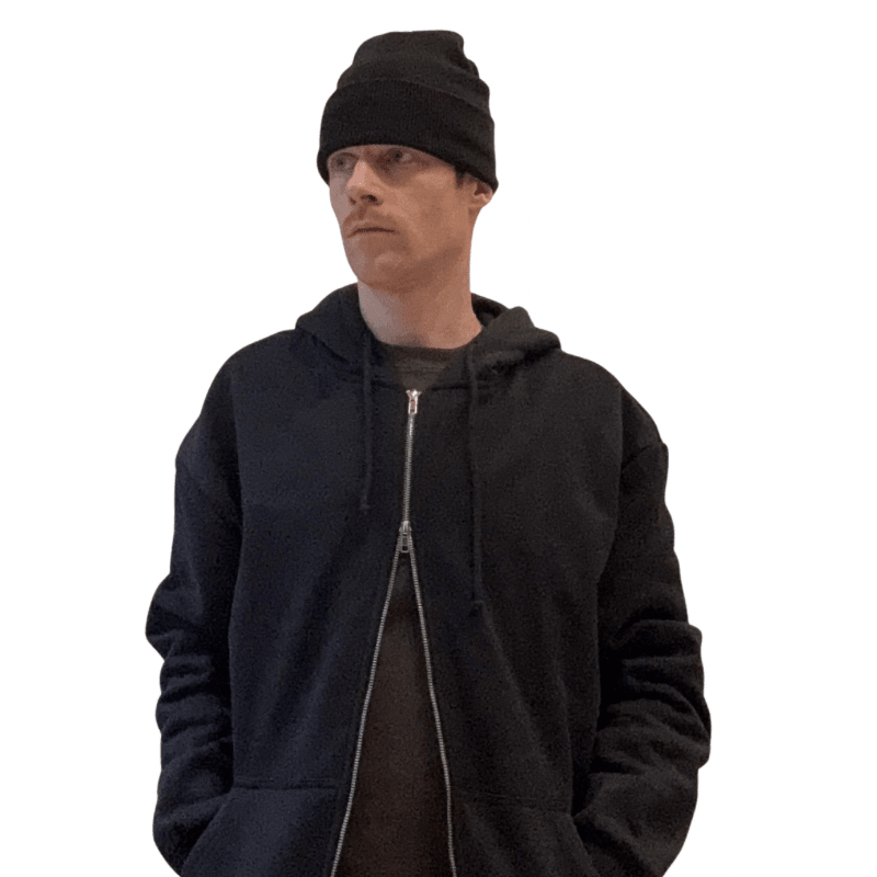 Goodnews Small Crew Zip Hoodie in Black - Goodnews Skateshop