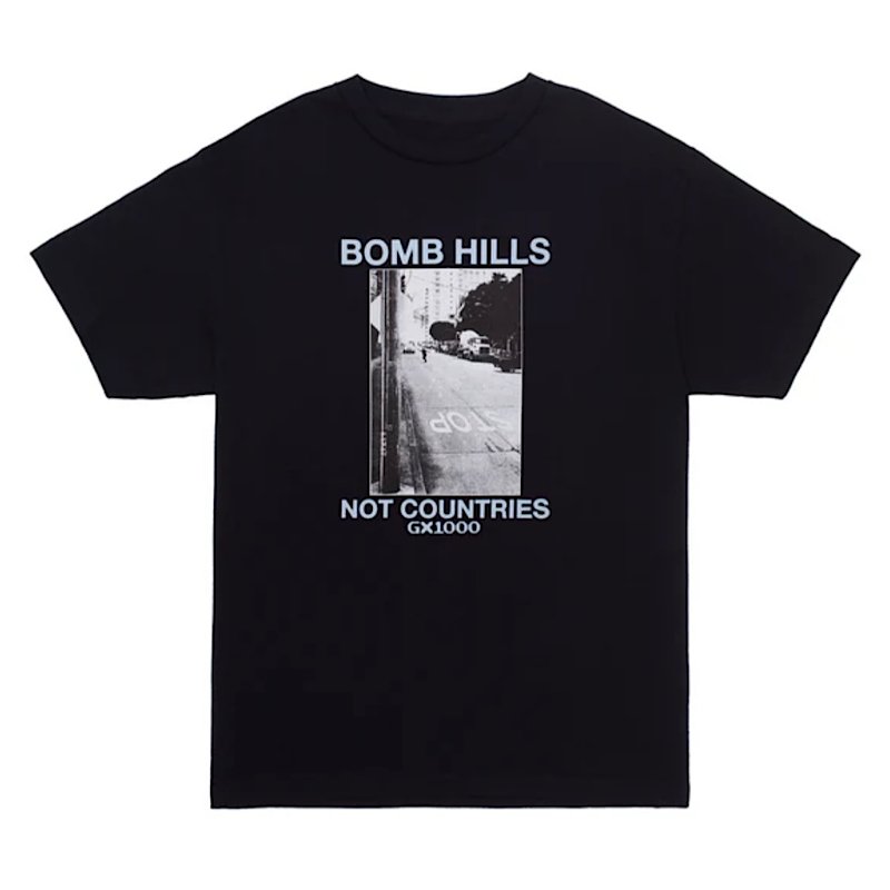 GX1000 Bomb Hills T - Shirt in Black - Goodnews Skateshop