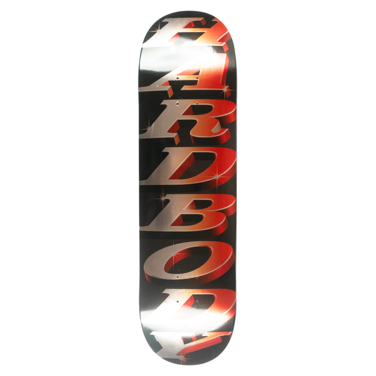 Hardbody Stacked Logo Red/Black Deck 8.375 - Goodnews Skateshop