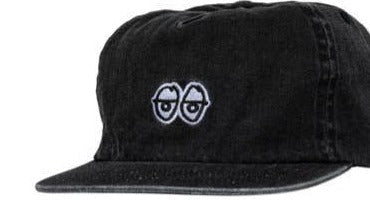 Krooked Eyes Snapback Hat in Washed Black - Goodnews Skateshop
