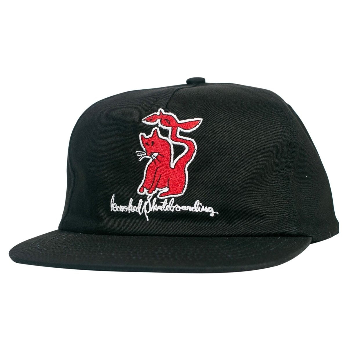 Krooked Kat Serpent Snapback Hat in Black/Red - Goodnews Skateshop