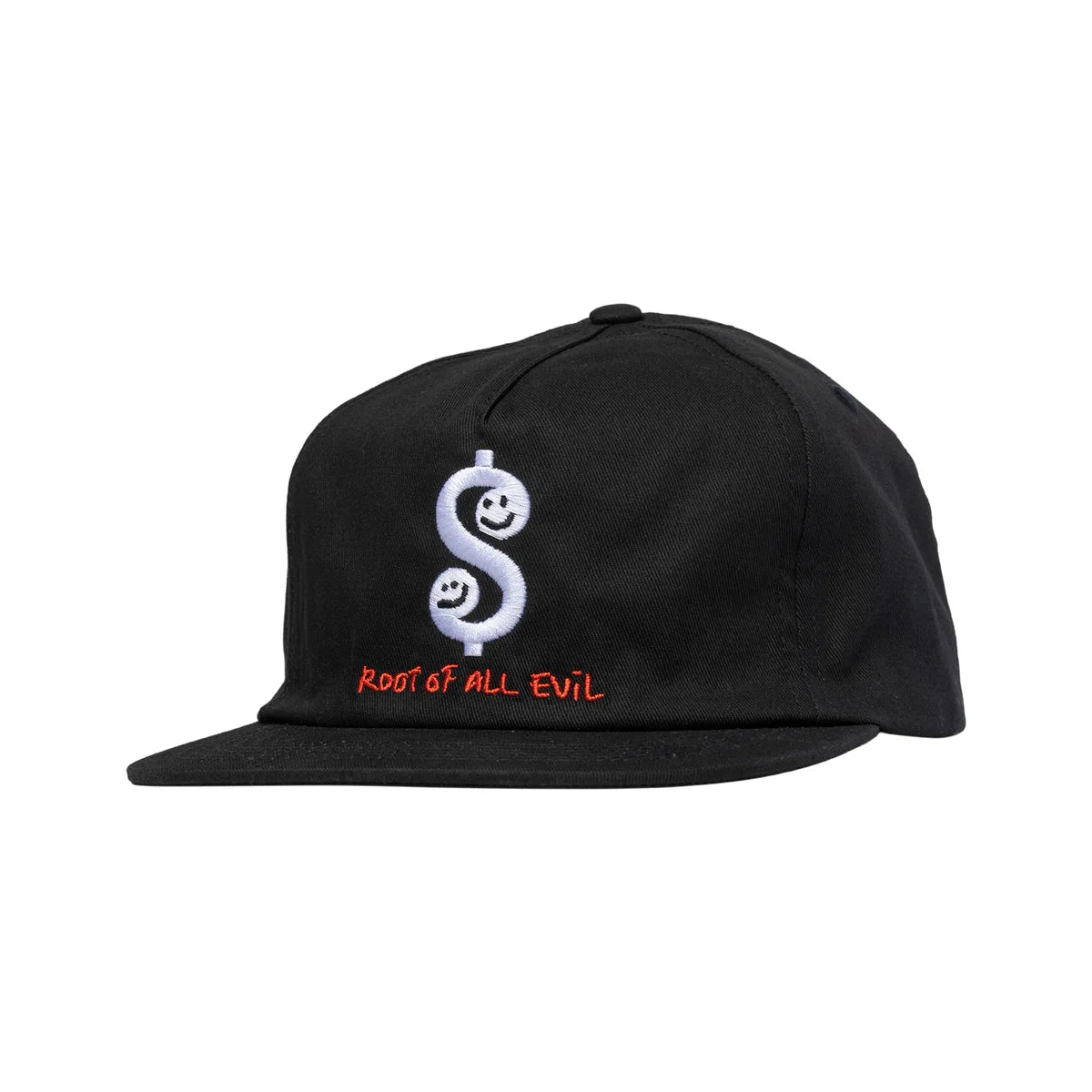 Krooked Root 5 Panel Snapback in Black