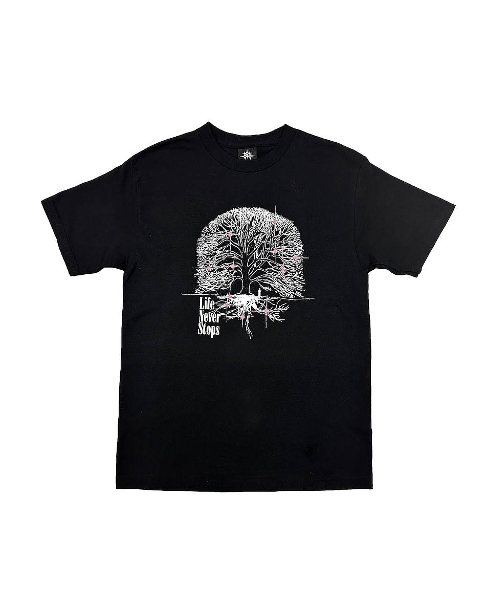 Late Nite Stars Life Never Stops T-Shirt in Black - Goodnews Skateshop