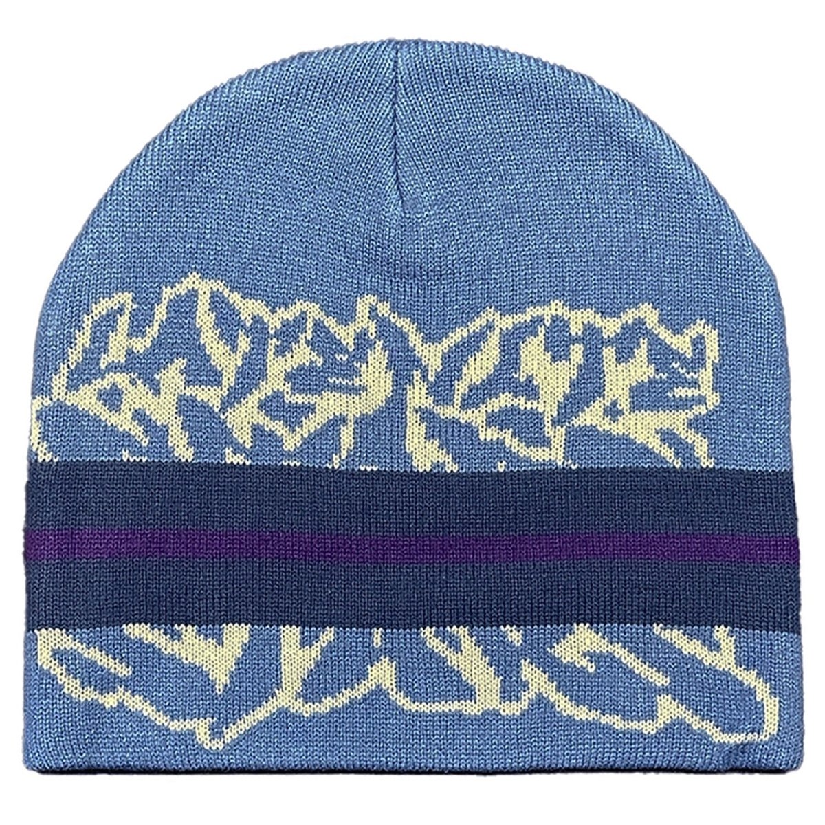 Late Nite Stars Logo Stripe Beanie in Blue - Goodnews Skateshop