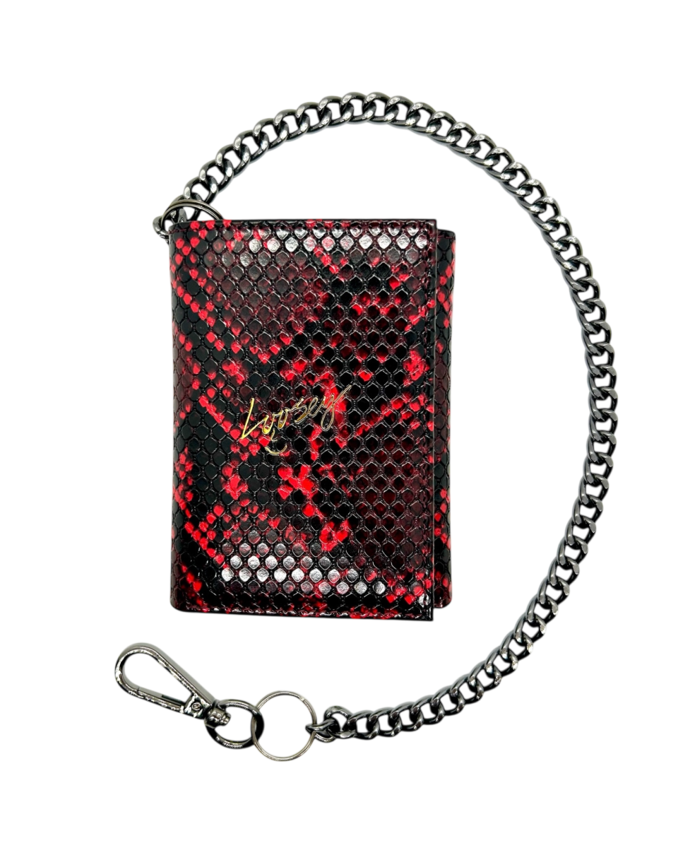 Loosey Snake Skin Chain Wallet in Red - Goodnews Skateshop