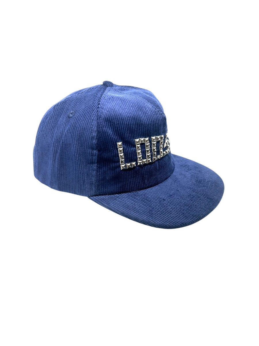 Loosey Studded Corduroy Snapback Hat in Navy - Goodnews Skateshop