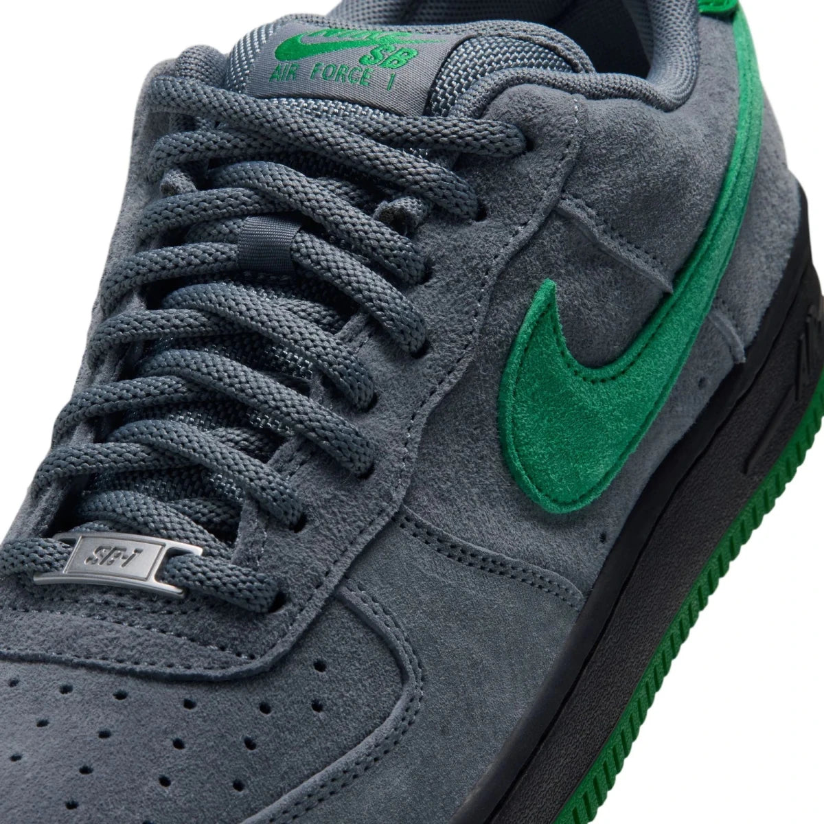 Nike SB Air Force 1 SE in Cool Grey/Court Green-Black-Court Green - Goodnews Skateshop