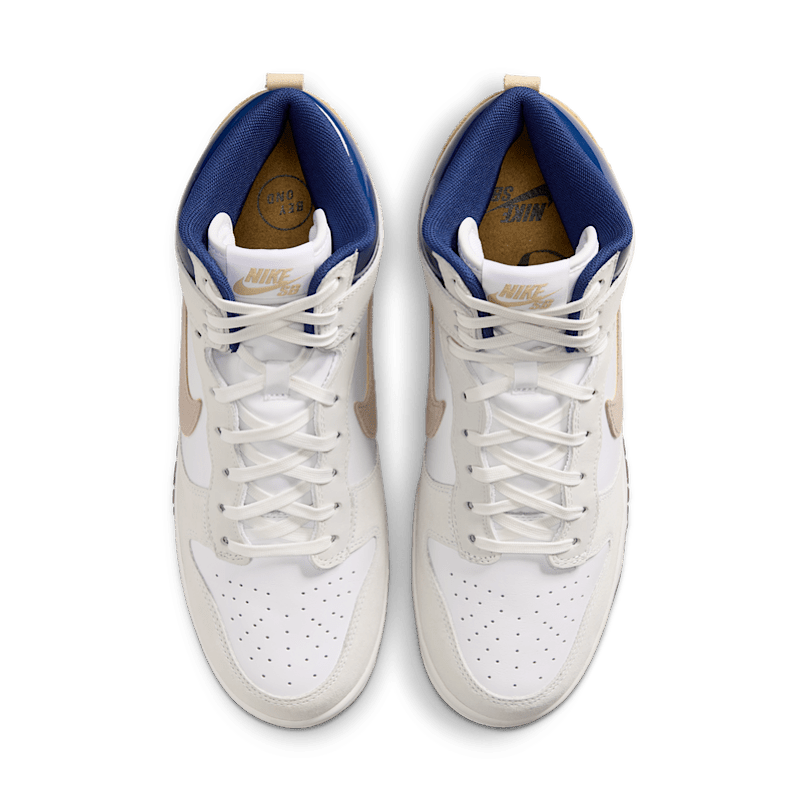 Nike SB Dunk High Pro X Beyond Store in White/Ivory-Sand Dune-Blue Void - Goodnews Skateshop