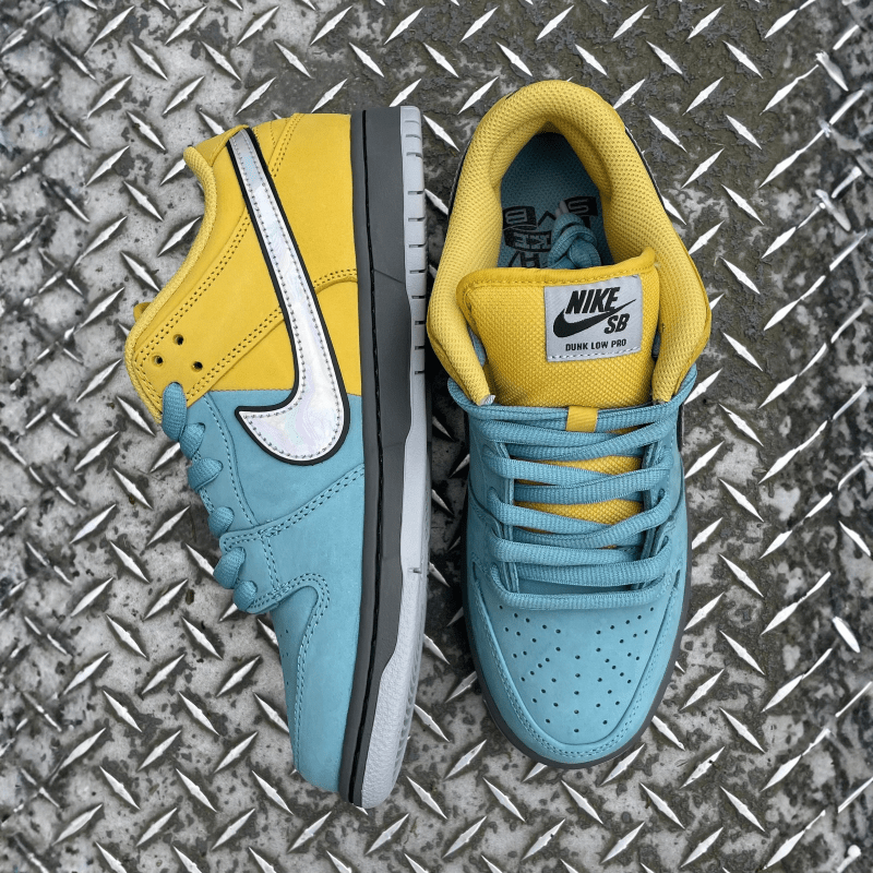 Nike SB Dunk Low Pro in Lightening/Wolf Grey - Denim Turquoise - Goodnews Skateshop