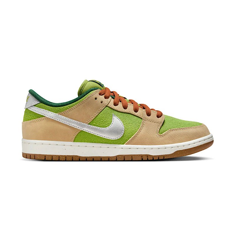 Nike SB Dunk Low Pro in Sesame/Metallic Silver - Pear - Fir - Goodnews Skateshop