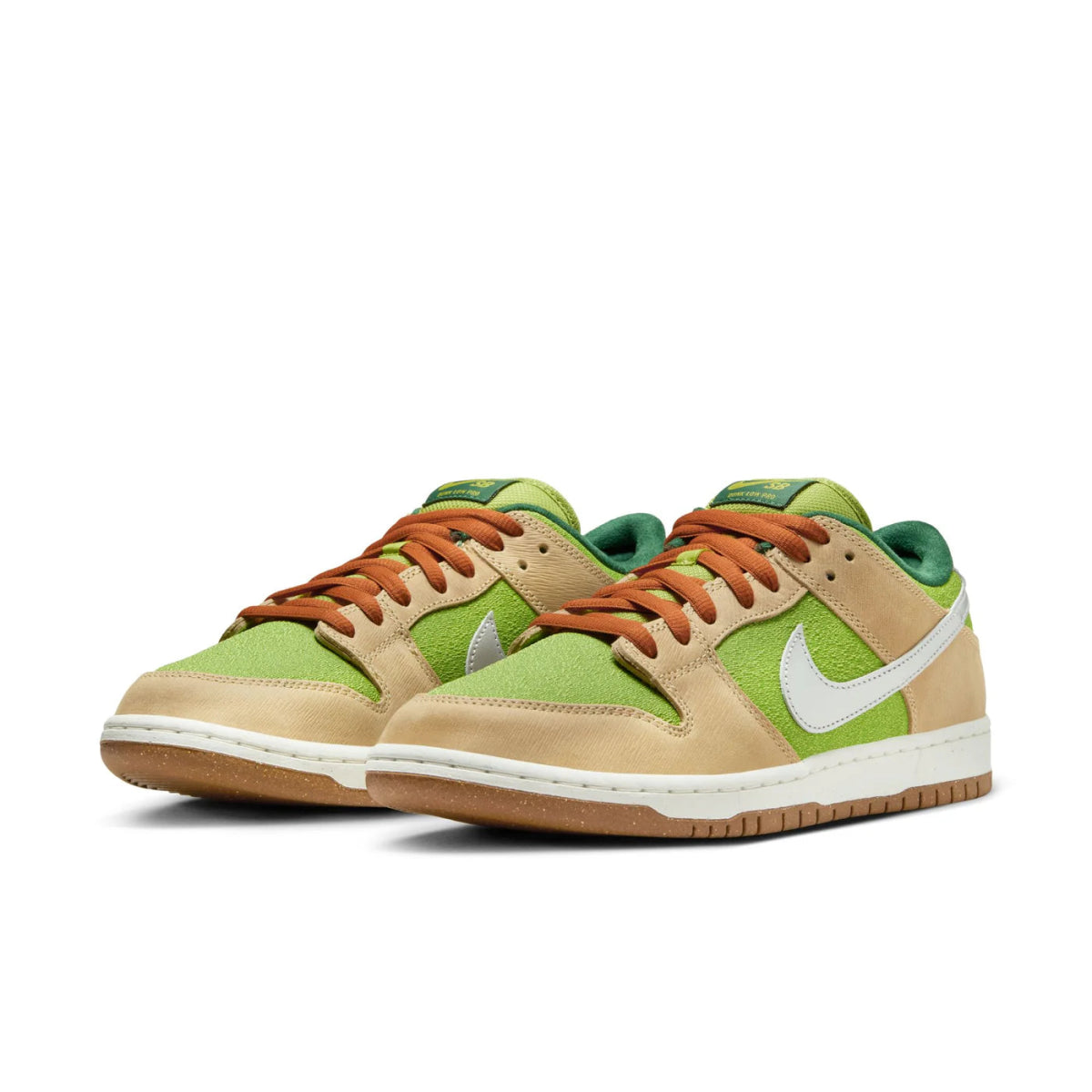 Nike SB Dunk Low Pro in Sesame/Metallic Silver - Pear - Fir - Goodnews Skateshop