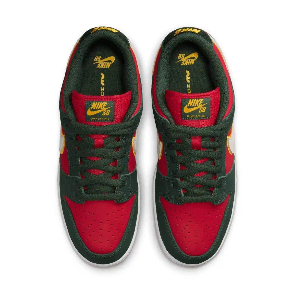 Nike SB Dunk Low Pro Premium in Fir/White - University Gold - Fire Red - Goodnews Skateshop