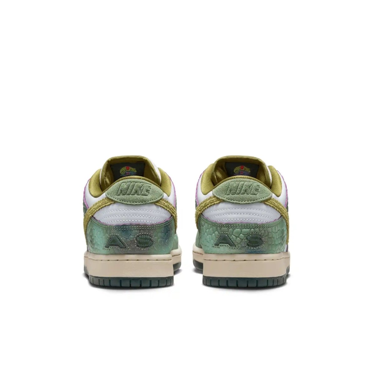 Nike SB Dunk Low Pro X Alexis Sablone in Oil Green/Desert Moss - White - Goodnews Skateshop