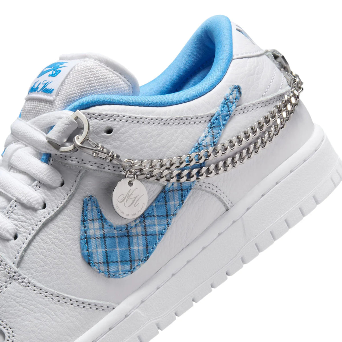 Nike SB Dunk Low Pro x Nicole Hause in White/University Blue - Goodnews Skateshop