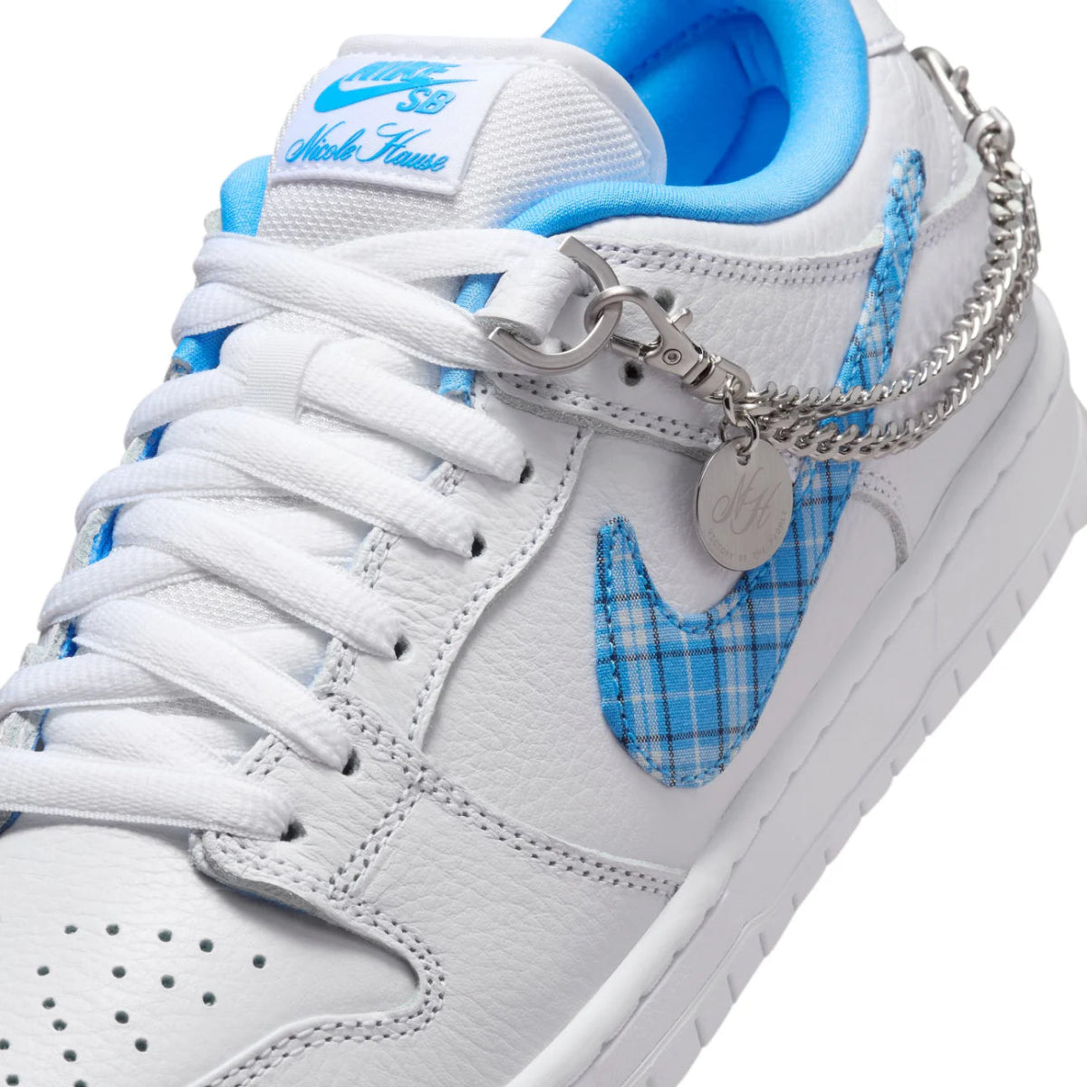 Nike SB Dunk Low Pro x Nicole Hause in White/University Blue - Goodnews Skateshop