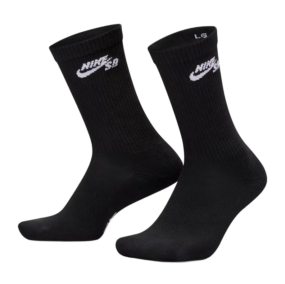 Nike SB Everyday Elevated Sock 3 Pack in Black - Goodnews Skateshop