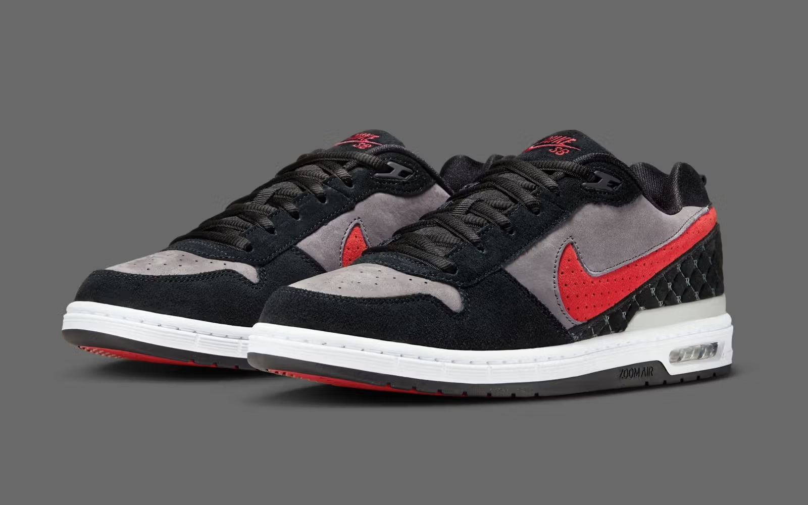 Nike SB Paul Rodriguez Zoom Air Low in Black/Varsity Red-Flint Grey-Black