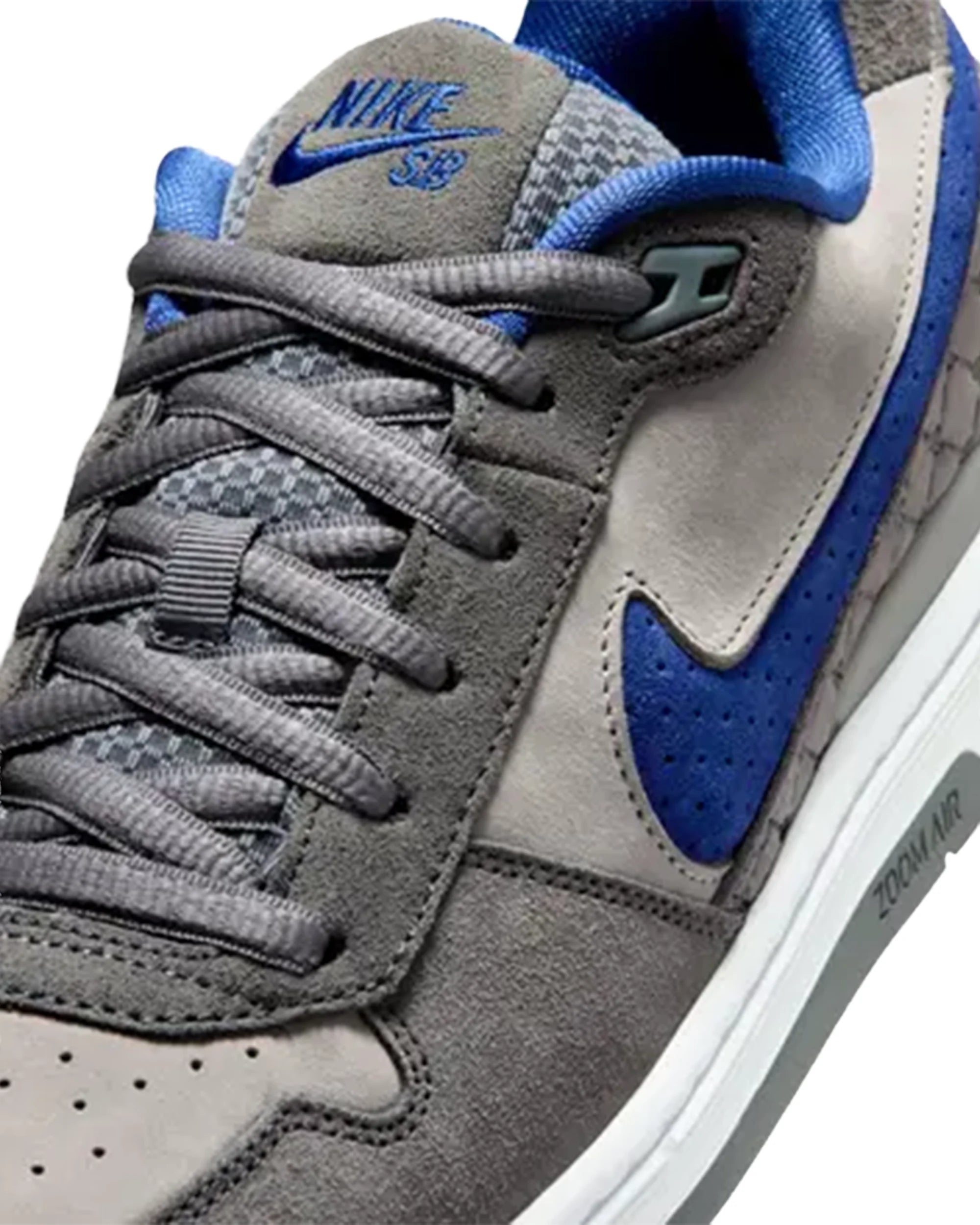 Nike SB Paul Rodriguez Zoom Air Low in Flint Grey/Deep Royal Blue-Flint Grey