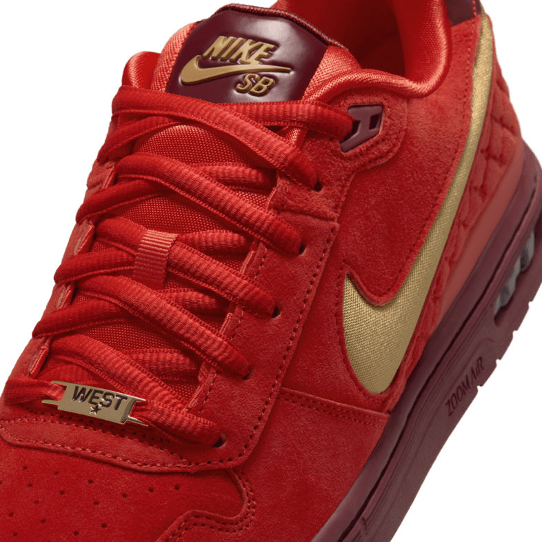 Nike SB Paul Rodriguez Zoom Air Low in Habanero Red/Club Gold - Team Red *PLEASE READ BELOW - Goodnews Skateshop