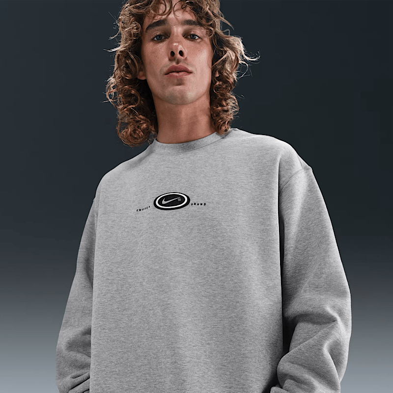 Nike SB X Eric Koston Fleece Skate Crew in Dark Grey Heather - Goodnews Skateshop