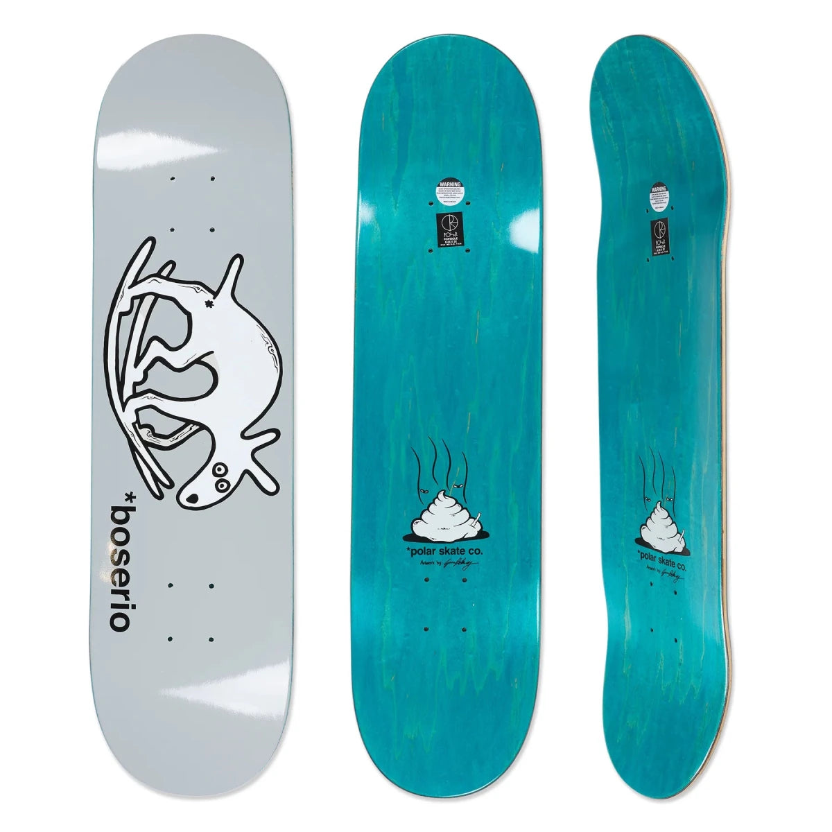 Polar Nick Boserio Useless Wooden Dog Grey Deck 8.625 - Goodnews Skateshop