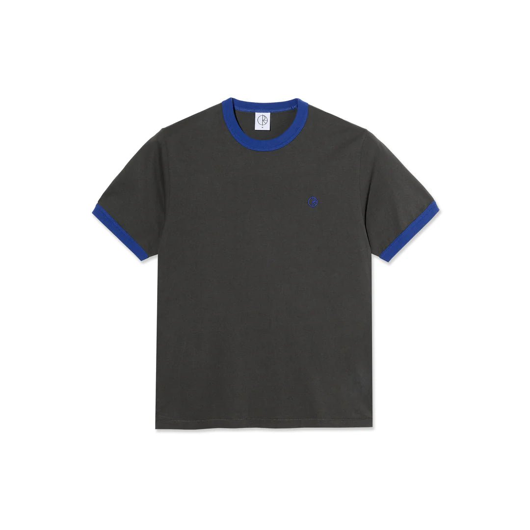 Polar Ringer T-Shirt in Dirty Black/Egyptian Blue - Goodnews Skateshop