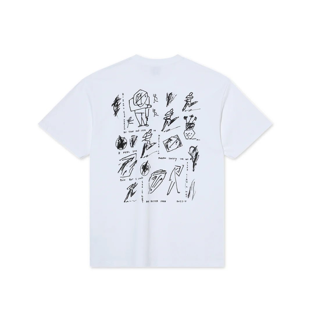 Polar Sad At Times T-Shirt in White - Goodnews Skateshop