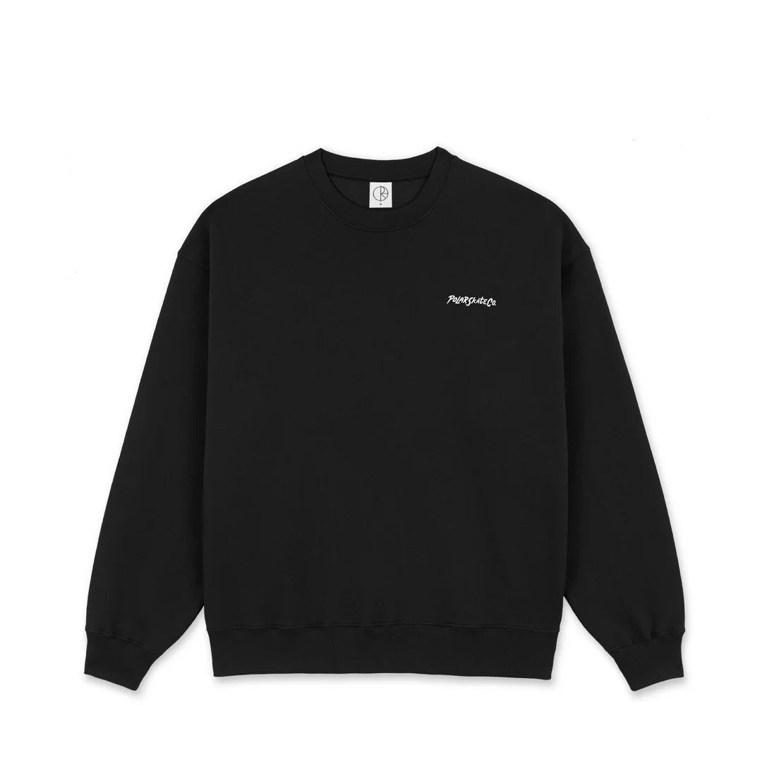 Polar Surf Logo Dave Crewneck in Black - Goodnews Skateshop