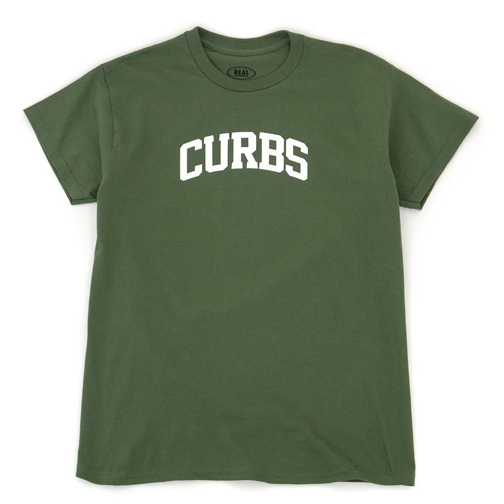 Real Curbs T-Shirt in Military Green - Goodnews Skateshop