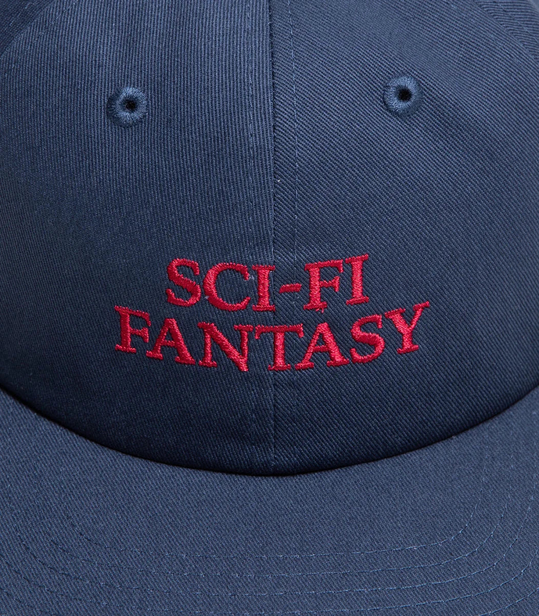 Sci-Fi Fantasy Herringbone Logo Hat in Navy - Goodnews Skateshop