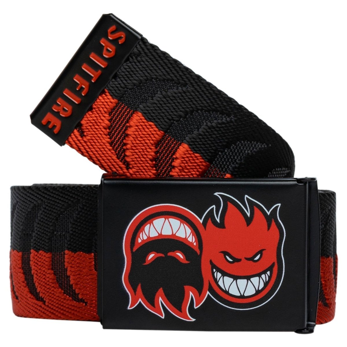 Spitfire Eternal Swirl Jacquard Web Belt in Black/Red - Goodnews Skateshop