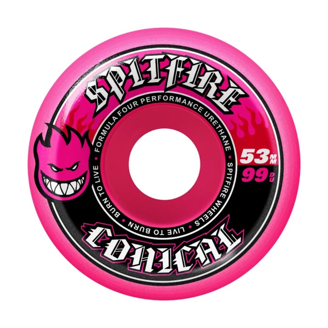 Spitfire F4 Conical Wheels 99d 53mm in Pink - Goodnews Skateshop