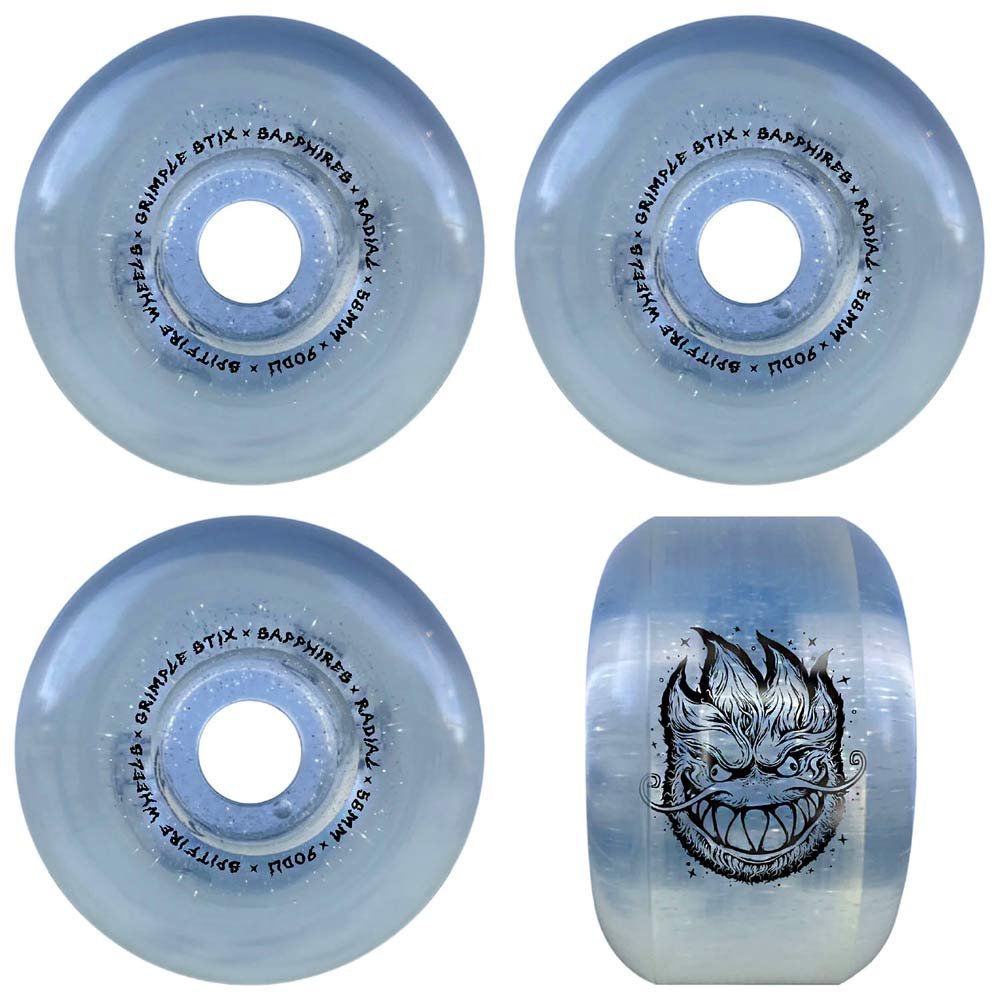 Spitfire X Grimple Saphire Wheels Clear 56mm 99d - Goodnews Skateshop