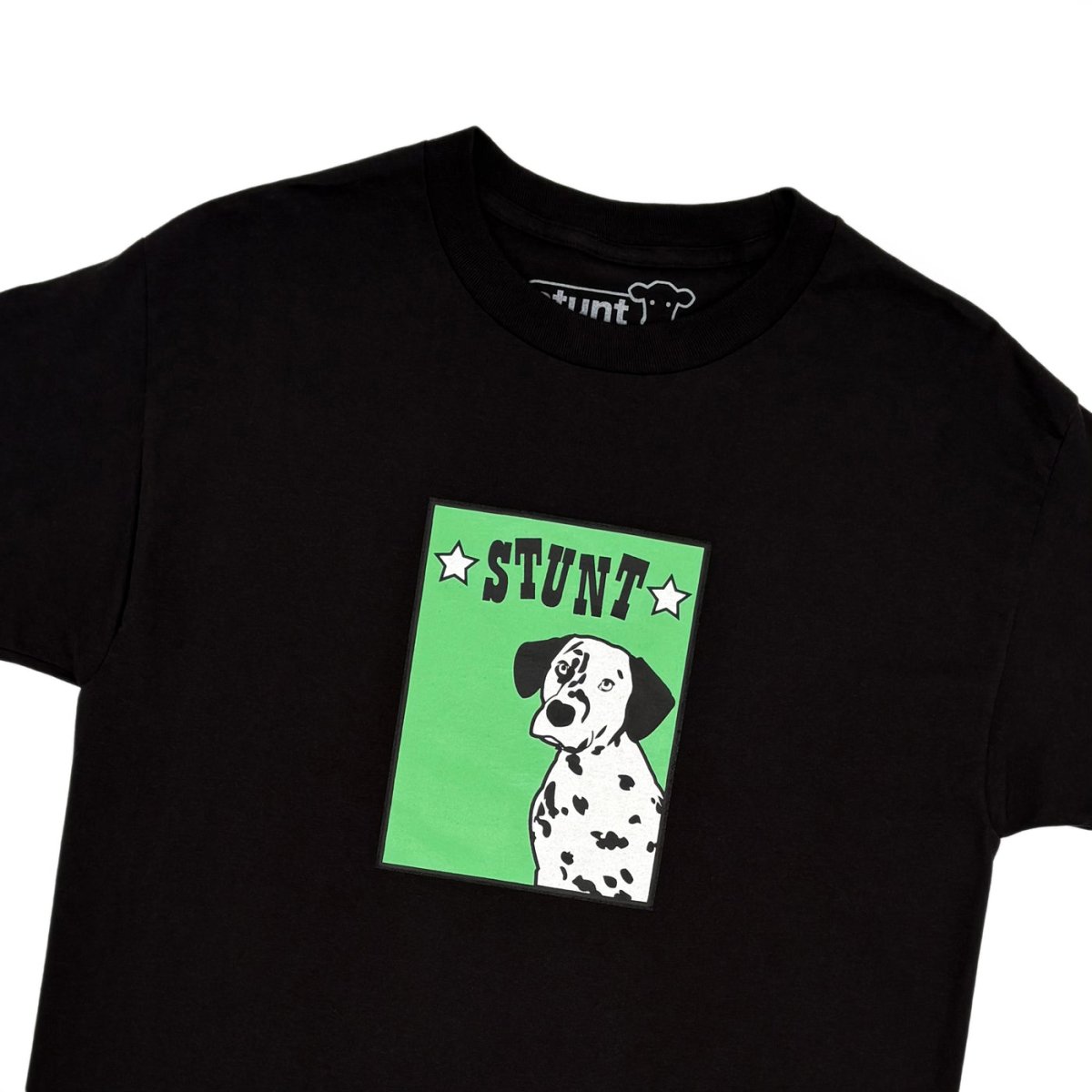 Stunt Green Dalmatian T-Shirt in Black - Goodnews Skateshop