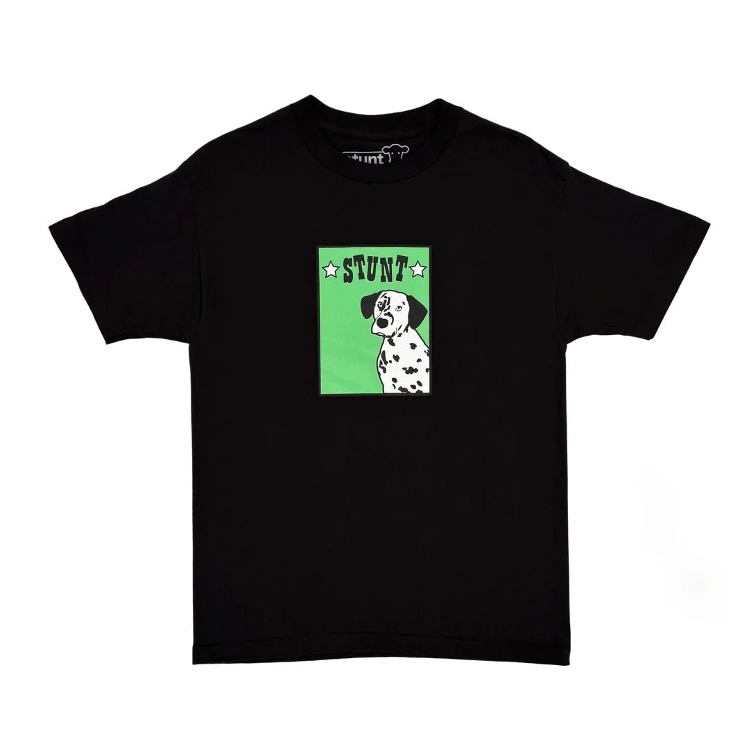 Stunt Green Dalmatian T-Shirt in Black - Goodnews Skateshop
