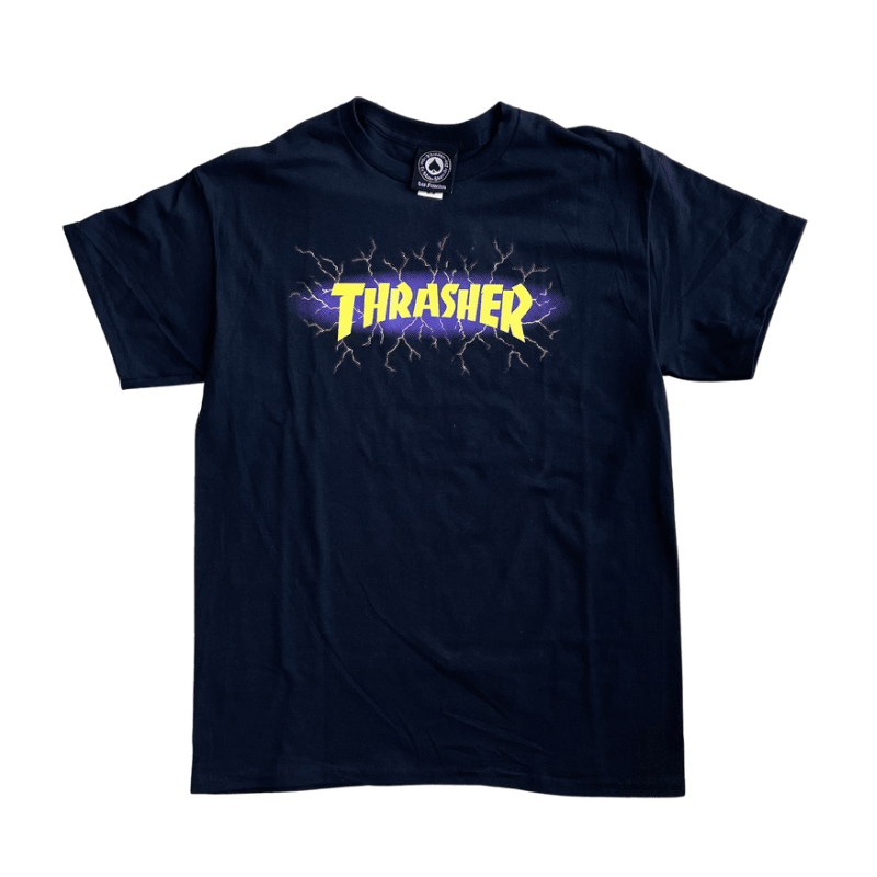 Thrasher Lightning T-Shirt in Black - Goodnews Skateshop