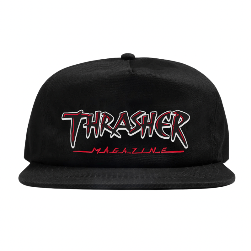 Thrasher Slash Snapback Hat in Black - Goodnews Skateshop