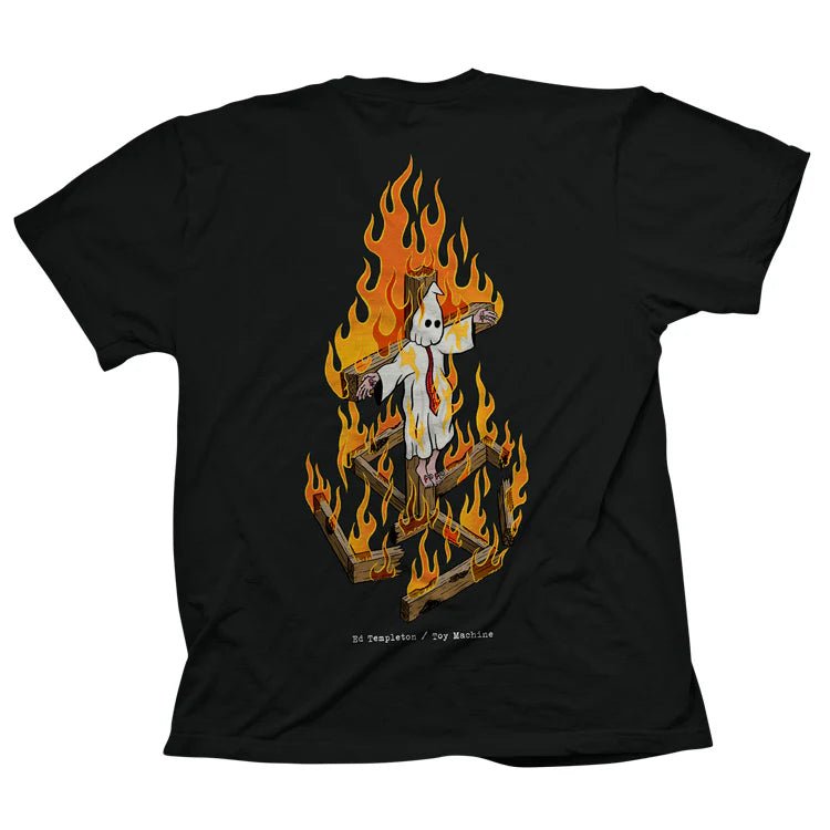 Toy Machine Charred Cross T-Shirt in Black - Goodnews Skateshop