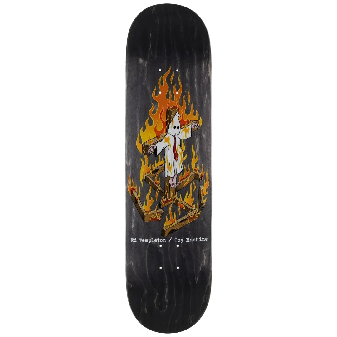 Toy Machine Templeton Charred Cross (Black Stain) Deck 8.5 - Goodnews Skateshop