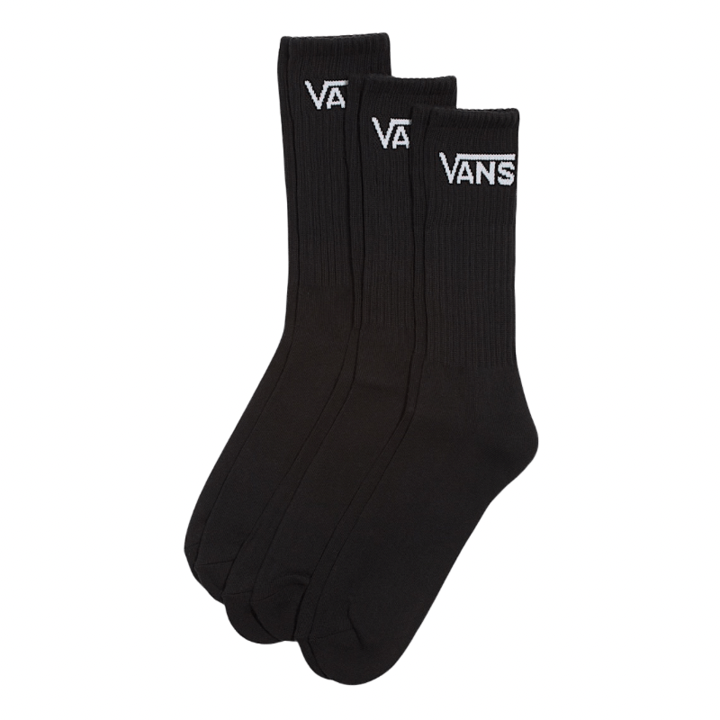 Vans Classic Crew Socks 3 - Pack in Black - Goodnews Skateshop