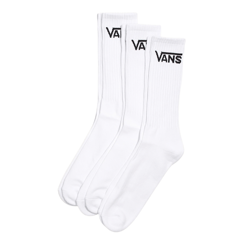 Vans Classic Crew Socks 3 - Pack in White - Goodnews Skateshop