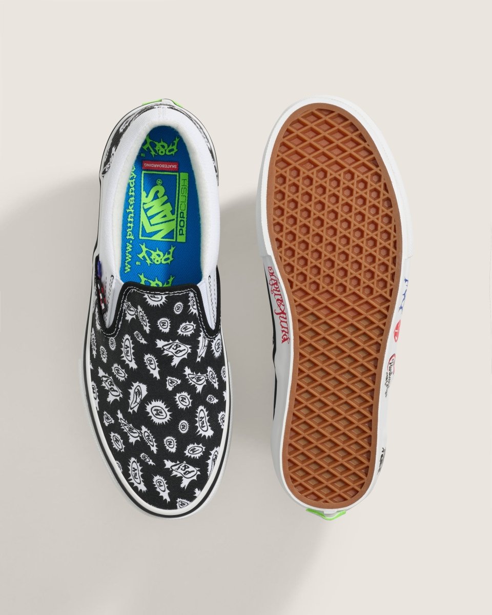 Vans Skate X PUNKANDYO Skate Slip-On in Black/White - Goodnews Skateshop