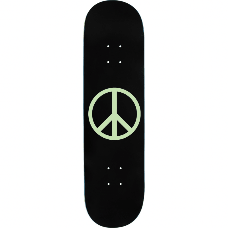 Violet Black Glow In the Dark Peace Deck 8.25 - Goodnews Skateshop