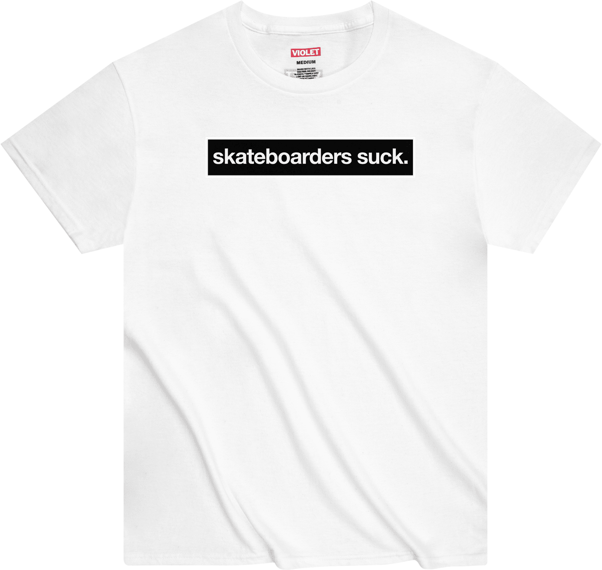Violet But We're Cooler Than Everyone Else T-Shirt in White - Goodnews Skateshop