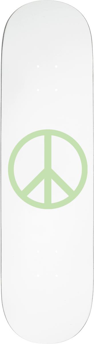 Violet White Glow In the Dark Peace Deck 8.38 - Goodnews Skateshop