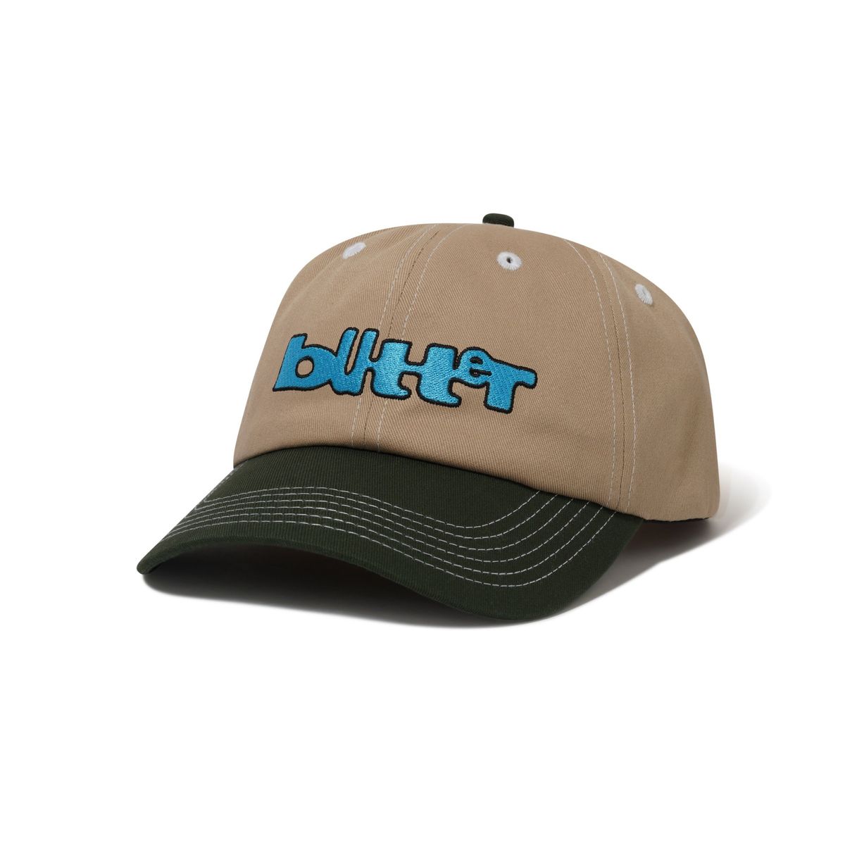 Butter Goods Edge Warped 6 Panel Cap in Tan/Seaweed