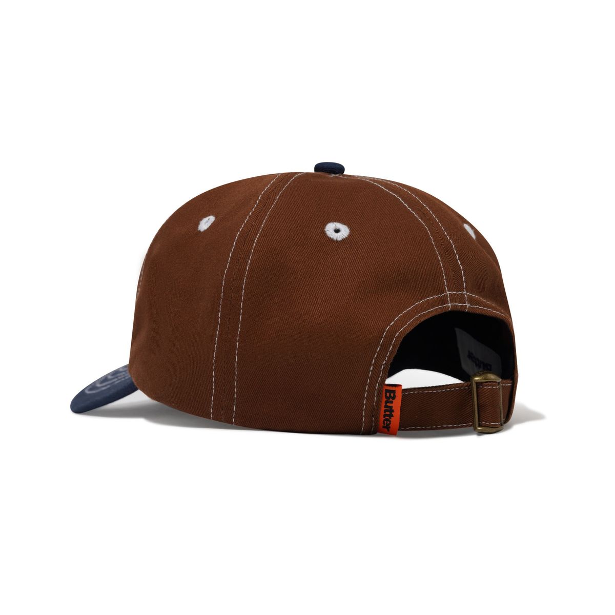 Butter Goods Edge Warped 6 Panel Cap in Brown/Navy